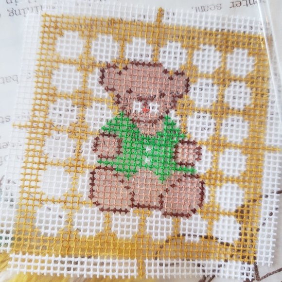 Stitch and Stuff Embroidery Ornament Kit - Teddy Bear - Green Shirt - Picture 1 of 7